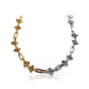 Colar dourado com corrente larga e banho em ouro 18k
